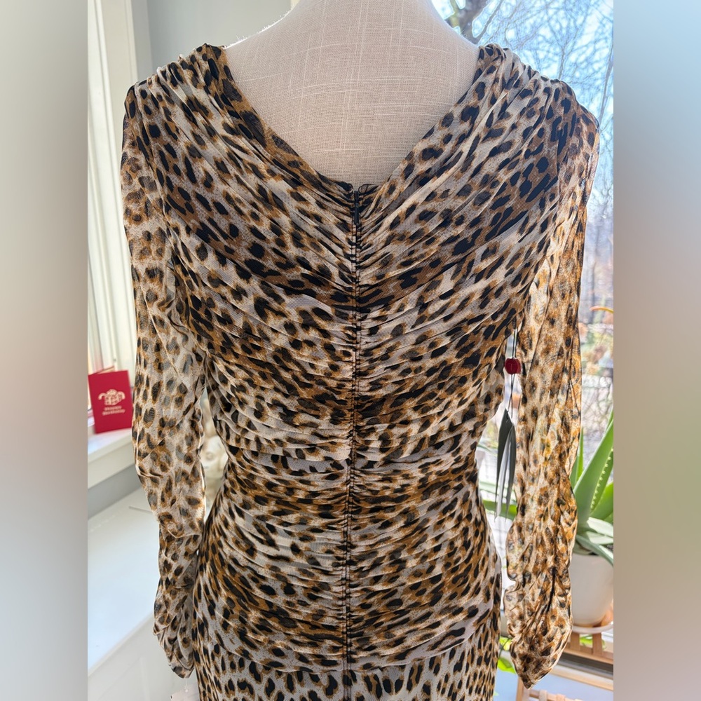 Tadashi Shoji Animal Print Long Sleeve Dress - Picture 6 of 11